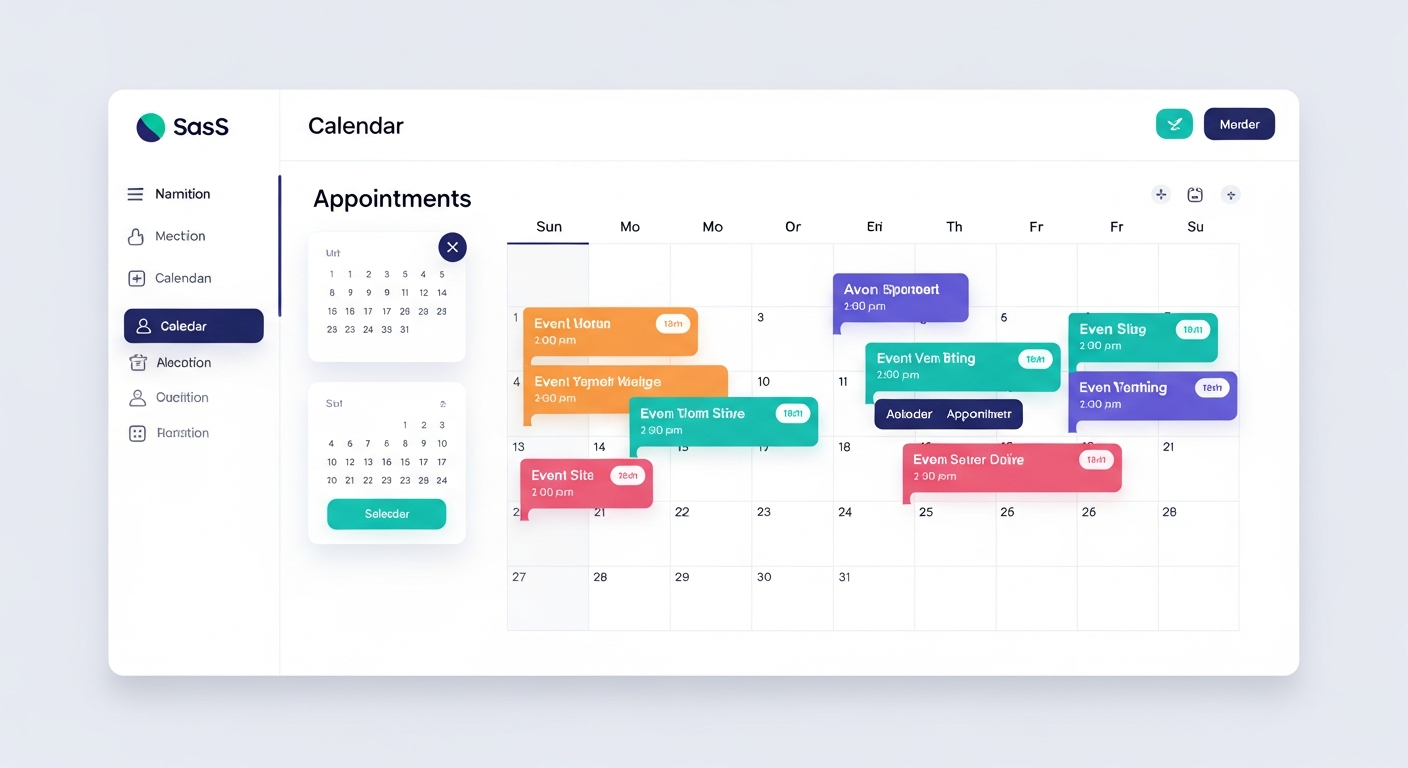Calendario visual mensual de AgendaOS