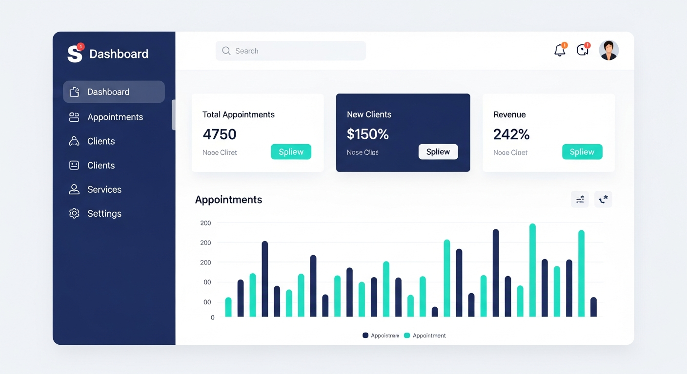 Dashboard AgendaOS con estadísticas en tiempo real